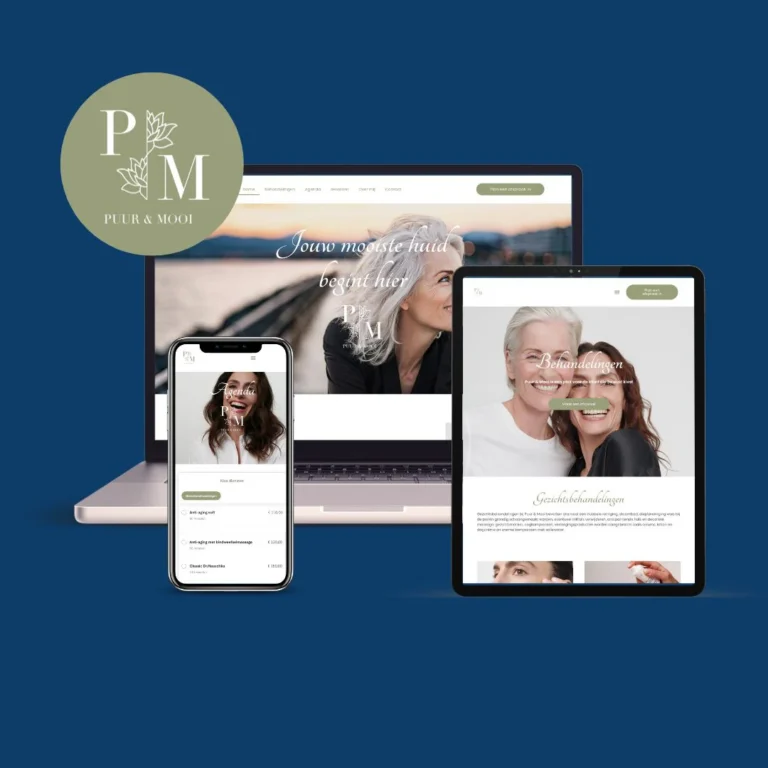 Website van Puur & Mooi, gemaakt door Luna Webdesigner