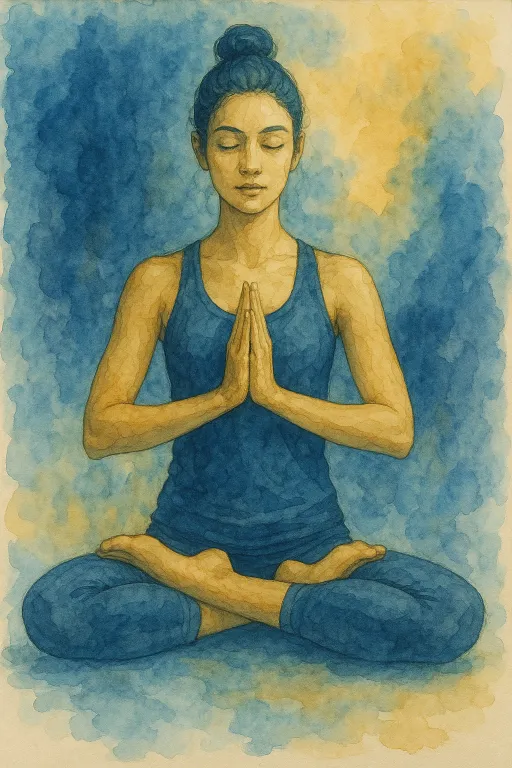 Illustratie van een vrouw in meditatiehouding